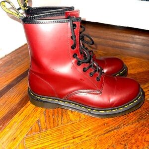 Dr. Martens Red Leather Boots